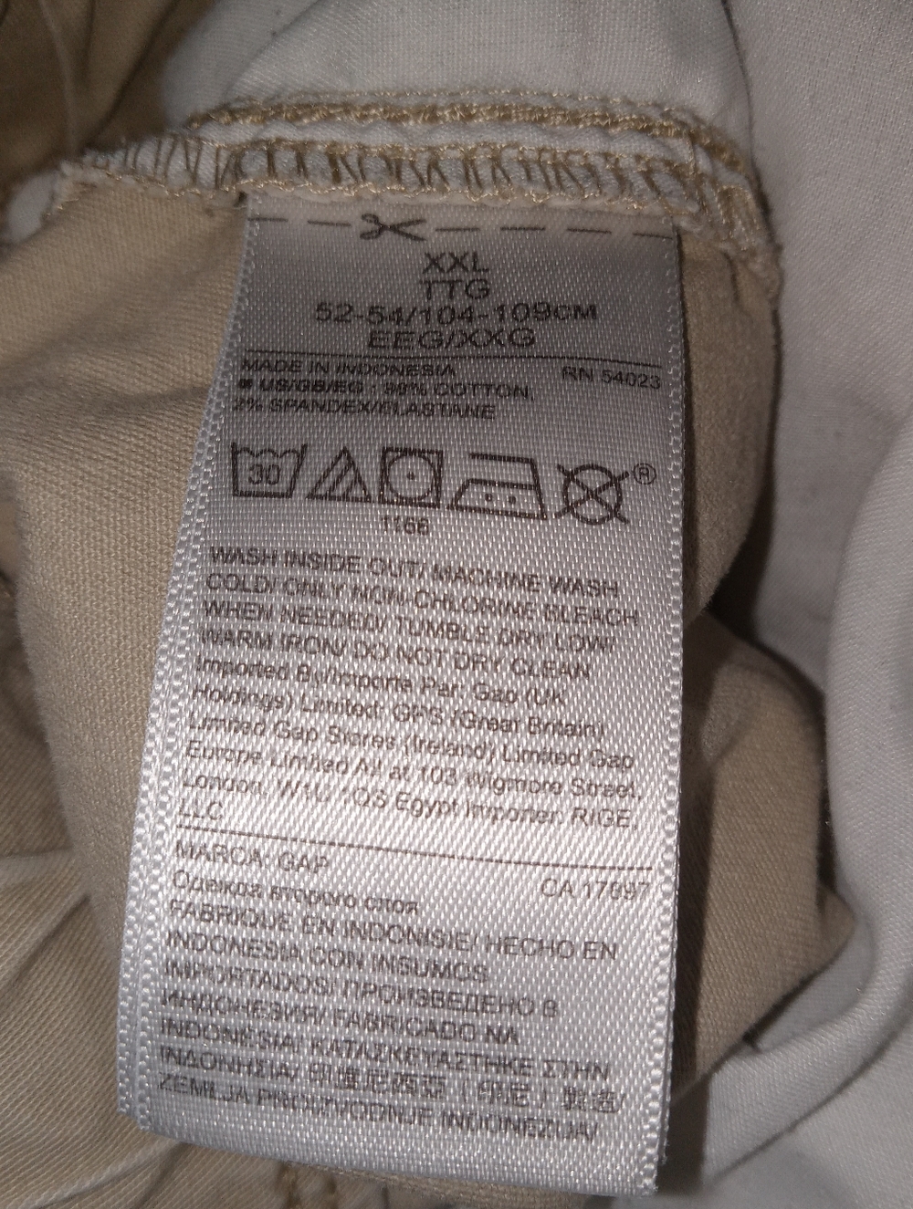 Gap Khaki Jogger Pants XXL - Picture 6 of 7